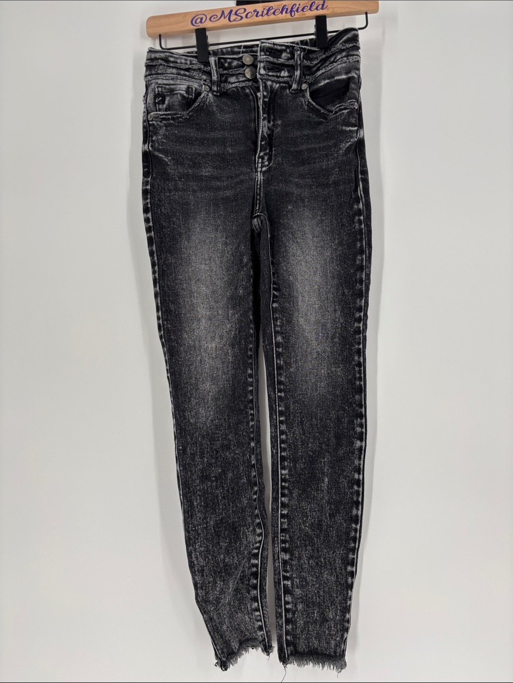 Kancan black stone  wash skinny jeans 25